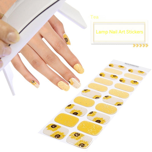 Gel Nail Stickers 20 Finger Phototherapy Light UV Polish Nail Sticker Half Baked Nail Stickers