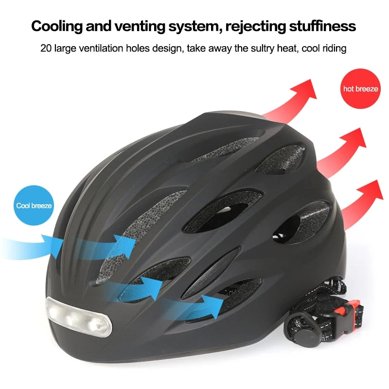 LED Lamp Cycling Bicycle Helmet With LED Tail Light